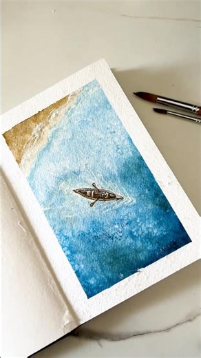Blue Horizon | watercolour painting #watercolor #painting #art #artist #shorts #creative #artshorts