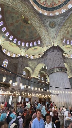 【世界遺産】ステンドグラスに包まれるトルコの聖なる空間｜ブルーモスク内部 4K｜Blue Mosque Interior Istanbul｜Turkey Mosque Walk