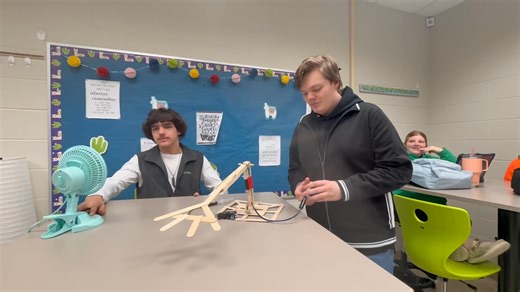 🤖 In Mr Bush’s Engineering 2, students designed and built a “Judo Bot” by applying principles of hydraulic systems – using syringes and fluids to control the robots movements and strength￼. Below is Jacob Wooddell explaining how it works. Also in his group to create this Bot was Kevin Johnson, and Angel Goodwyn whom helped build it. Listen below as he explains the concept. 🤖 The Judo Bot runs on hydraulic power with syringes that are attached to the bot itself, and also connected via tubing to