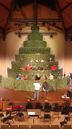 12K views · 200 reactions | The Singing Christmas Tree has been built and greened, and it is ready for decorations tomorrow!  | Abilene Baptist Church - Augusta, GA | Facebook