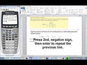 TI-84 Tutorial: How to enter the monthly payment formula correctly