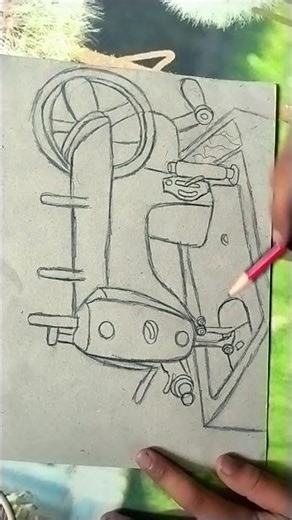 Silai #machine# drawing# art sketch# Kapda silane ki machine👌