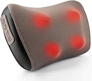 Back Massagers with Heated for Christmas, Neck and Back Massage Pillow with Deep Tissue Kneading Pain Relief, Lower Back Massagers Used at Home/Car/Office