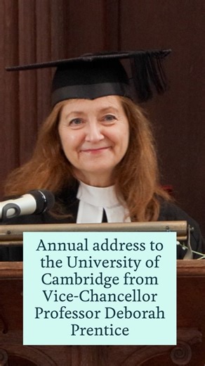 Vice-Chancellor Professor Deborah Prentice marked the start of the new academic year this morning by giving her annual address to the University in the Senate House. Watch the full video on YouTube through the link in our comments 👇 | University of Cambridge