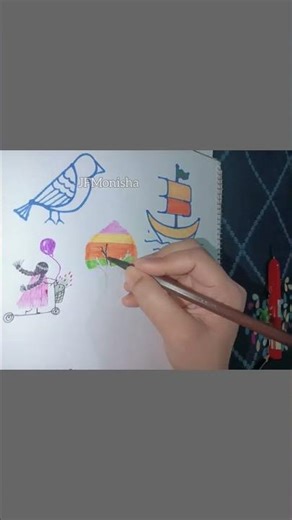 how to draw a colorful tree #art #tree #aesthetic #jfmonisha1