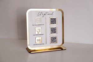 Multi QR Code Sign Business, Acrylic Lets Get Social Sign, Scan to Pay Display, Wifi QR Code, Social Media Sign, Payment Sign - Etsy
