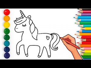 How to Draw and Color a Unicorn 🦄 | Easy Rainbow Art Tutorial for Kids