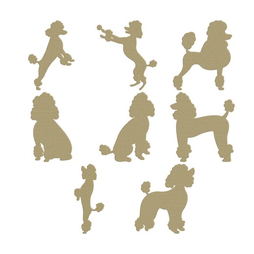 Poodle Dog Silhouette Embroidery Design Bundle, Elegant Dog Outline Machine Embroidery File, Instant Download, 9 Sizes - Etsy