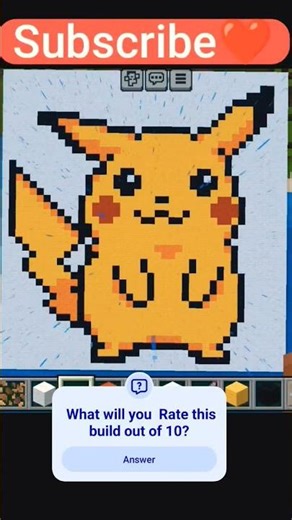Minecraft Pixel Art Pikachu ⚡ Did It Turn Out Good? #shorts #pokemon