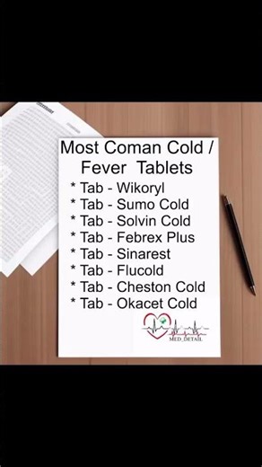 #medicine #medical #med_detail ( coman cold / fever tablets)
