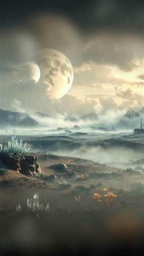 Rain on an alien planet 🌧️🌌 #cosmicrooms #scifiambient#rainambience#spacevibes#otherworldly #rain