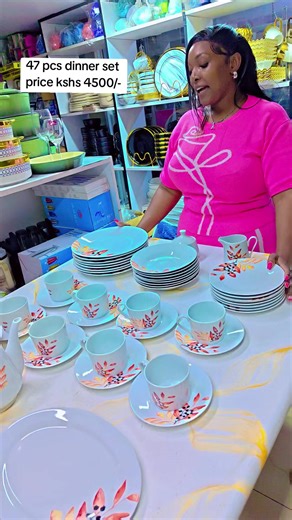 47pcs Dinner Set KSh 4500 — Complete Porcelain Tableware