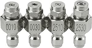 RIDGE WASHER Pressure Washer Nozzle, Stainless Steel Soft Wash Nozzle kit, 4 Way Tip Holder, 1/4" Quick Connect