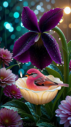 Magical Nature Birds & Beautiful Flowers | Relaxing Nature Video | AP Creative World #nature #shorts