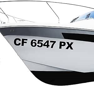 Custom Boat Registration Numbers (Two Sets) Custom Marine Vinyl Sticker Decal Lettering