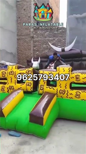 jhula Bull ride #trampolinejumping #mickeymouse #airdancer #reels