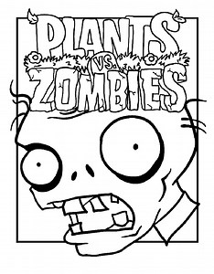 Plants vs Zombie coloring page to print for free