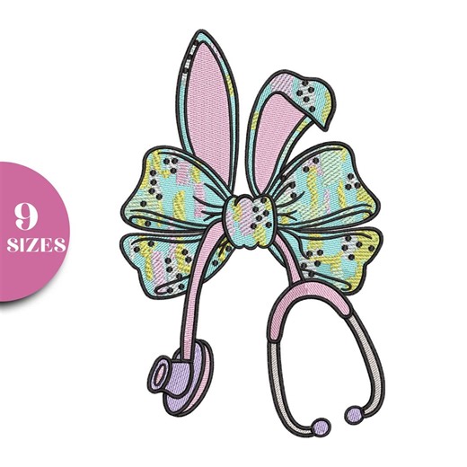 Easter Nurse Bunny Embroidery Design, Bunny Stethoscope Embroidery, Nurse Easter Emb File, Medical Bunny Embroidery, Instant Download-9 Size - Etsy