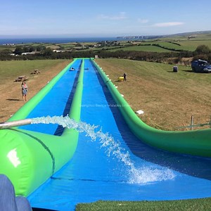 [Hot Item] Commercial Giant Slip-N-Slide with Pool Huge Slip and Slide 100FT 50FT