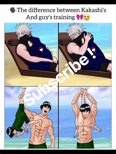 The difference between Kakashi's and guy's training 🎀🥲