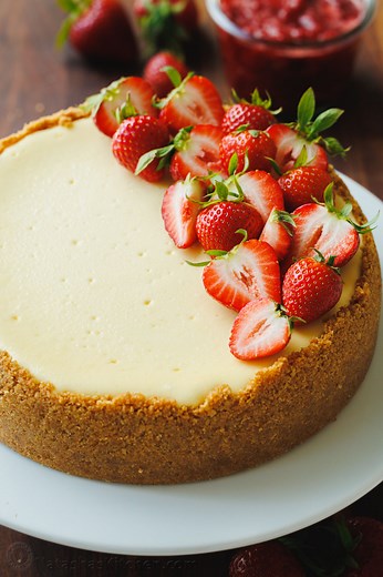222K views · 2.1K reactions | Make This Stunning Strawberry Cheesecake for Mom!殺 The Texture & Flavor is Perfection! RECIPE: https://natashaskitchen.com/strawberry-cheesecake-recipe/ | NatashasKitchen.com | Facebook