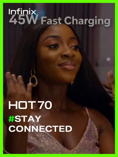 ⚡Power up your life in minutes, not hours. With 45W fast charging on the Infinix HOT 70, you stay connected to every vibe, every moment, every move. Be connected. Be fast. Be HOT. #infinixhot70series #beseenbehot
