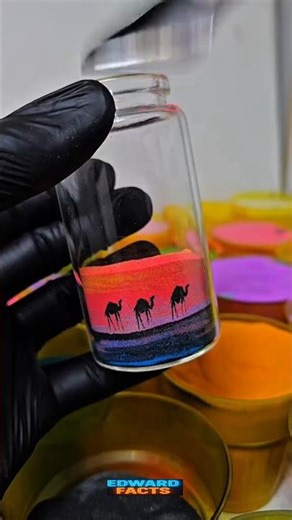 Beautiful Bottled Sand Art | Creative Sand Painting Scenery #viral #shorts