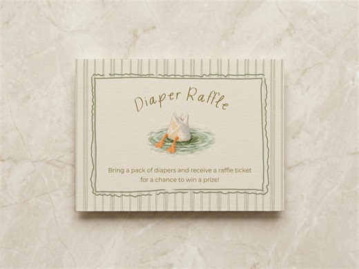 Silly Little Goose Diaper Raffle Card Template | Goose Baby Shower Game | Editable Canva Baby Shower Insert | Gender Neutral Baby Shower - Etsy