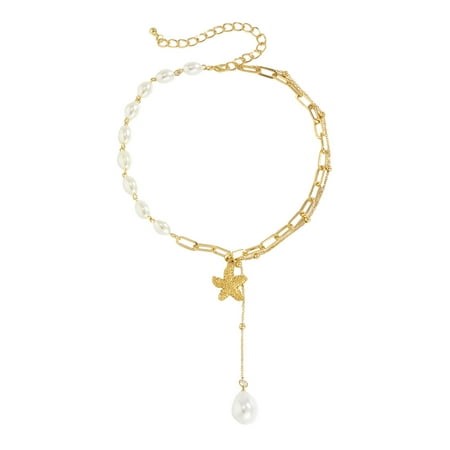RKSTN Necklaces for Women Imitation Pearl Asymmetric Necklace Female Drop-shaped Chain Necklace Jewelry Gifts Necklace - Walmart.ca