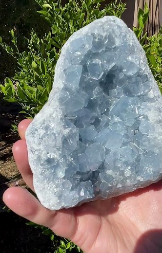 Celestine Celestite Crystal Geode clear blue crystal points over 3 lbs!