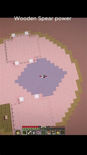 Wooden Spear Fun in One Block 😂