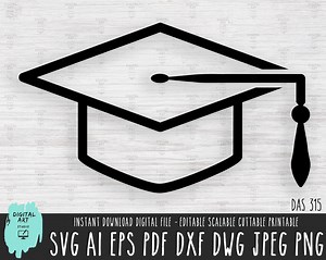 Buy Graduation Cap Outline SVG, Prom Hat Vector (digital Download) Online in India - Etsy