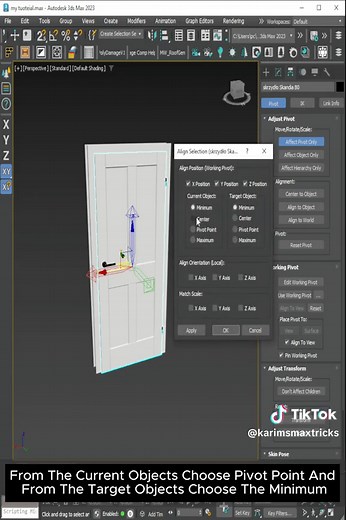 Easiest Way to Open and Close the Door in 3DS Max