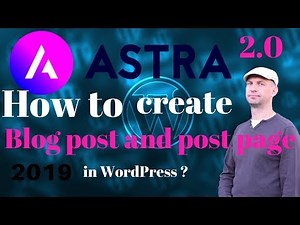 How to create a Blog page and Blog post page | Astra | WordPress | Elementor