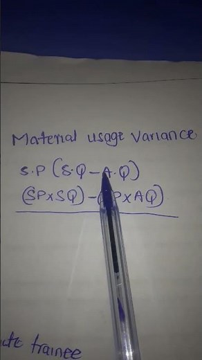 Material Usage Variance Formulae