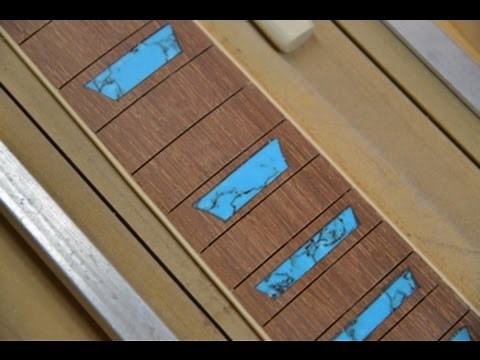 Building a Les Paul Fretboard with custom turquoise inlays