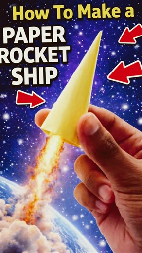 How To Make A Paper Rocket Ship 🚀 #origami #origamipaper #supereasy