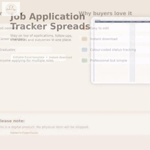 Job Application Tracker Spreadsheet | Job Search Organizer (digital Download) - Etsy