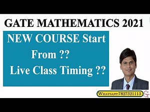 Gate Mathematics 2021 | New Course Start | Live Class Schedules