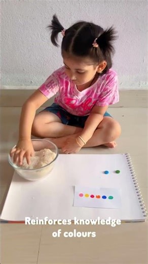 Colour Sequence pattern and sensory play for kidsThis helps in pattern and colour recognition