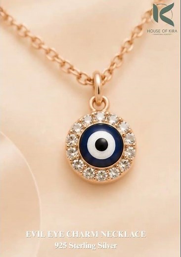 Our Evil Eye Charm Necklace, crafted in 925 Sterling Silver #925sterlingsilver #jewellery