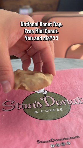 5.1K views · 19 reactions | Today is National Donut Day! Stop by a Stan’s to celebrate with a FREE MINI DONUT (Vanilla Old Fashioned Mini); on us. Enjoy your sweet treat only on 11/5/25~ *Available while supplies last. Also available at Stan’s Mariano’s locations* #Stansdonuts #stansdonutschicago #chicago #donuts #coffee #chicagodonuts #chicagocoffee | Stan's Donuts and Coffee Chicago | Facebook
