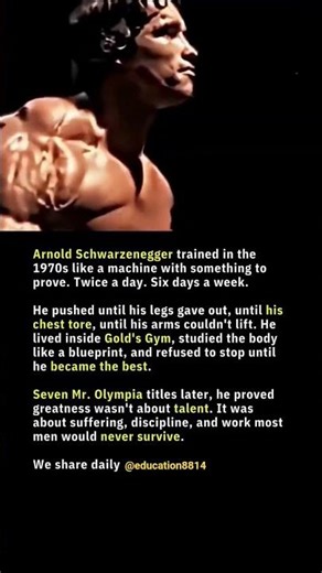 Arnold Schwarzenegger trained in the 1970s with a level of intensity #arnold#arnoldschwarzenegger