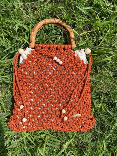 Handmade Boho Macrame Purse, Macrame Handbag, Ladies Knotted Purse, Tote Bag - Etsy