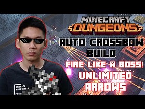 Auto Crossbow Build, Firing Like A Boss! Unlimited Arrows, Minecraft Dungeons