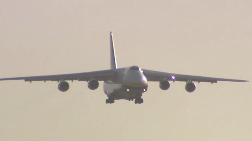 Giant Antonov cargo plane lands in Adelaide