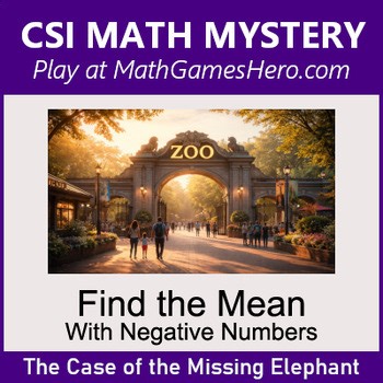Find the Mean with negative numbers | Digital CSI Math Mystery Game