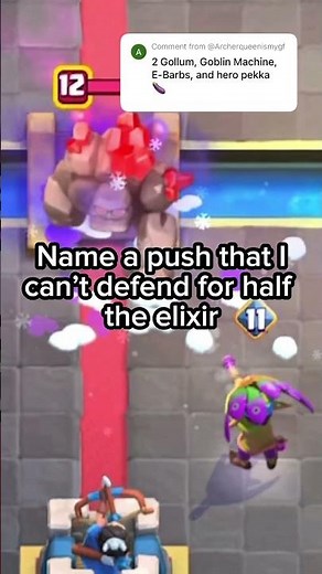 Name a push that I can’t defend for half the elixir #clashroyale
