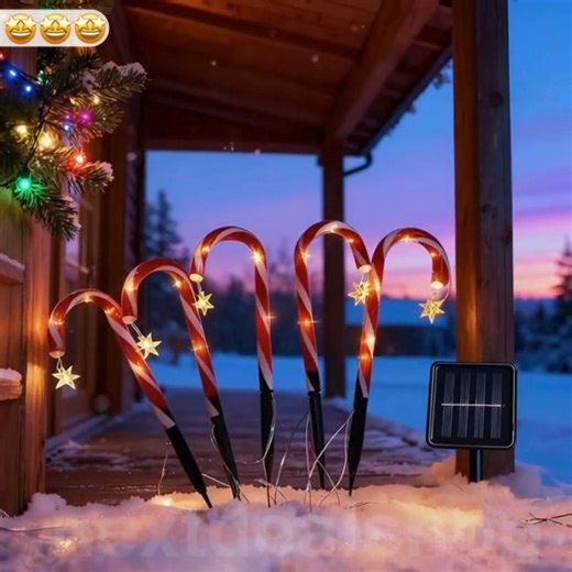 14K views · 20 reactions |  Light Up Your Lawn with Sweet Solar Magic! These Candy Cane Stake Lights soak up the sun by day and automatically glow with festive cheer at dusk. No outlets, no wires—just pure holiday charm! ✨ Link in comments!  | Next Deal Shop | Facebook