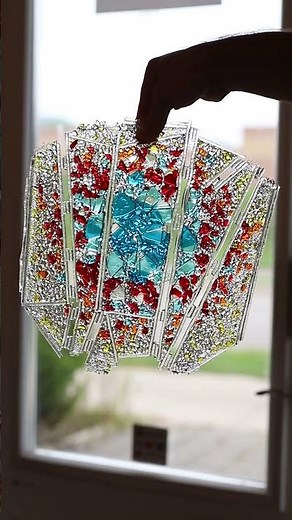 Netting X Crumble Fused Glass Bowl #fusedglass #artglas #glassartist #glassart